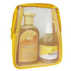 Geschenk Set gelb / Shampoo mit Seifenspender