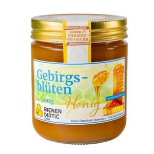 Gebirgsblütenhonig im 500g Glas mit Schraubdeckel