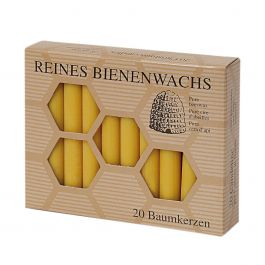 Handgefertigte Säulenkerze Aus 100% Bienenwachs - Baumwolldocht, Gelb, über 5h Brenndauer